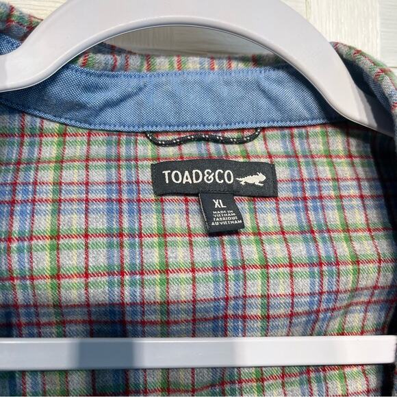 Toad & Co Flannagan Long Sleeve Plaid Button Down Shirt Mens Size XL Flannel - Picture 2 of 10